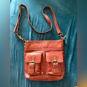 Anabaglish Brown Leather Crossbody Bag